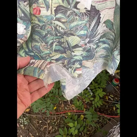 H& M Conscious Collection Tropical print sheer Shirt Size 12 100% Recycled - Picture 4 of 11